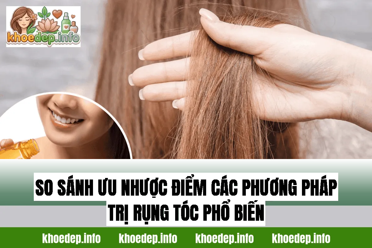 So sánh ưu nhược điểm các phương pháp trị rụng tóc phổ biến