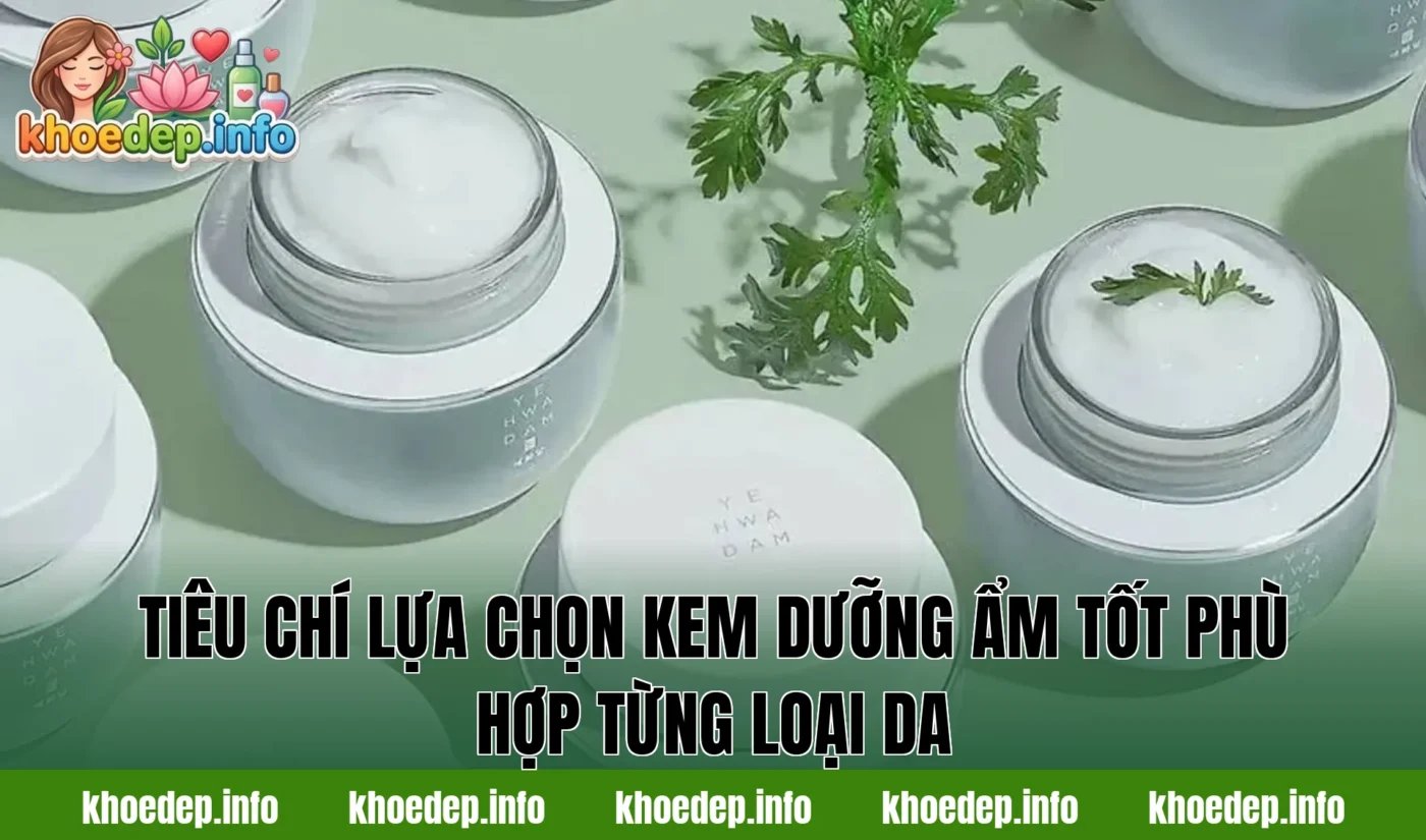tiêu chí lựa chọn kem dưỡng ẩm tốt phù hợp từng loại da