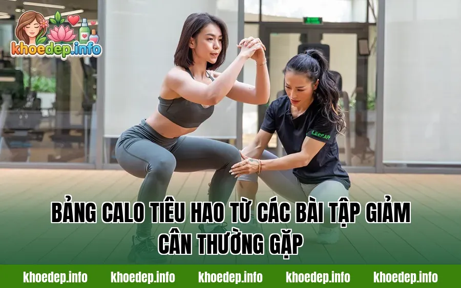 Bảng calo tiêu hao từ các bài tập giảm cân thường gặp